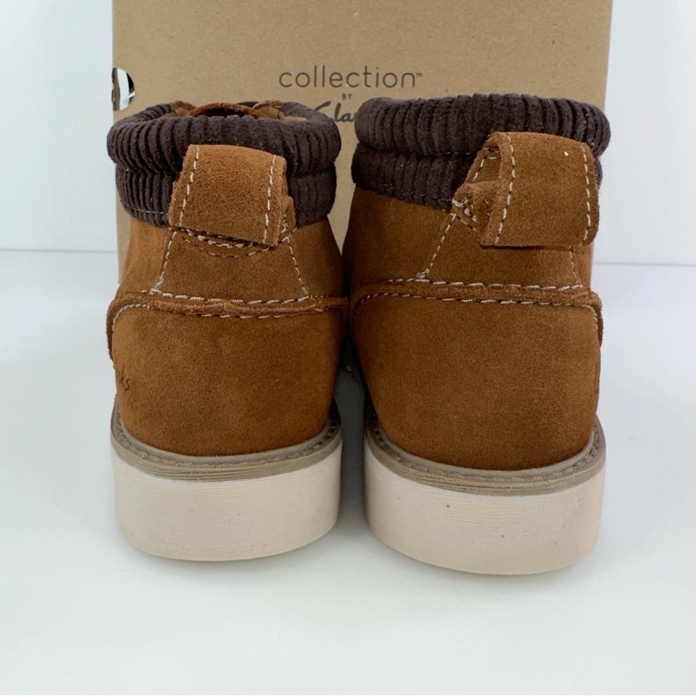 Clarks Men's Collection Barnes Mid Comfort Boots Cola Suede New - Picture 9 of 9